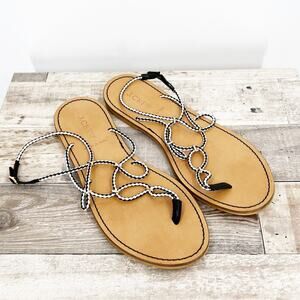 J. Crew Strappy Sandals Black White